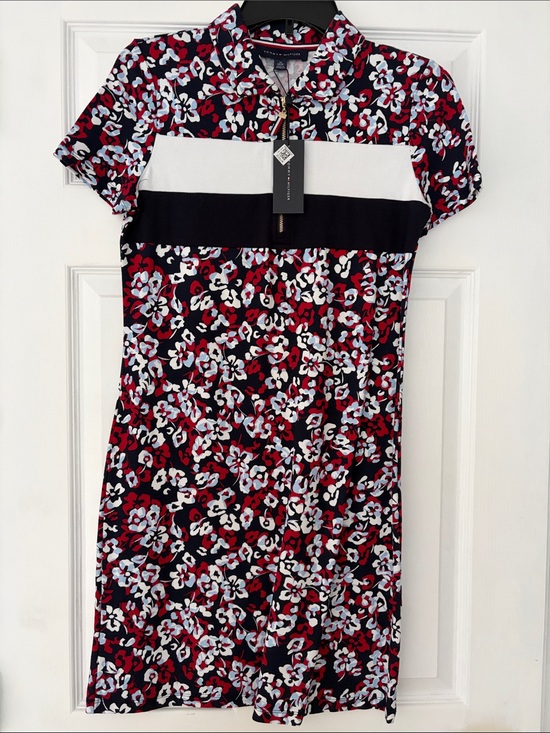 Tommy Hilfiger Dresses & Skirts - Tommy Hilfiger Floral Polo Mini Dress in Black, Red & White